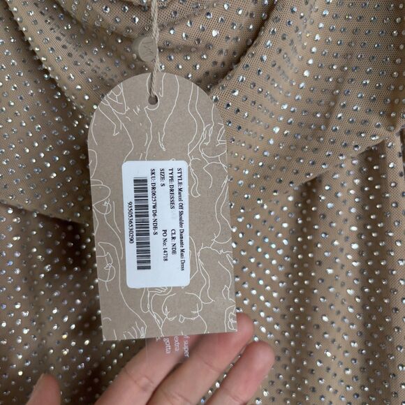 Meshki Marcel Diamante Maxi Dress Nude - Picture 5 of 12